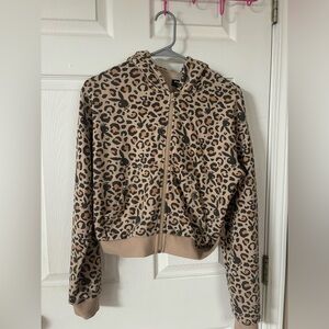 Playboy x Pacsun zip leopard print zip up hoodie